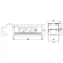 Power distributing unit 3002 2xSchuko, double USB charger, matte white, cable L2000mm