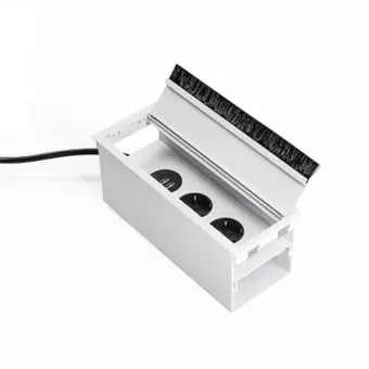 Rozečių blokas 3002 2xSchuko, dvigubas USB kroviklis, matinė juoda, laidas L2000mm