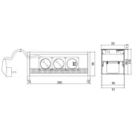 RB 3002 2xschuko+d.USBkrov. mat.chromas laid.L2000 PAMAR