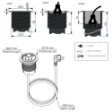 Rozečių blokas PowerDot 1xF, 2xUSB-A krovikliai, 1 kanalas laidui, laidas L1500mm, baltas