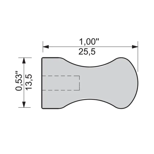 Profilis aliuminio rankenėlei L3500mm, aliuminis