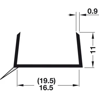 Profilis plintuso 16mm, L2500mm,