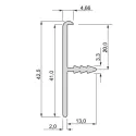Aluminum profile for installation in a niche for a table top 40, L3500mm