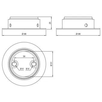 Support for Ø50mm tube matte nickel