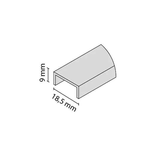 Surface mounted aluminum profile 18 LMDP L3000mm black