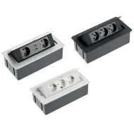 RB SOFT 2xschuko+dvigubas USB kroviklis, juoda, laid.L1500