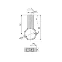 Mid support for Ø28mm tube black