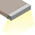 Profile CUBE for wooden shelf LED L3000mm black anodized