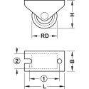 Equipment and swivel castor, With hard running surface, rigid