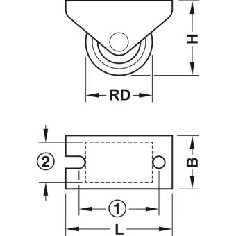 Equipment and swivel castor, With hard running surface, rigid