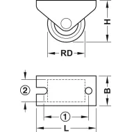 Ratukas stacionarus H33 25kg kietas HAFELE