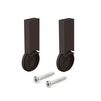 Support for Ø28mm tube with cover cap dark brown