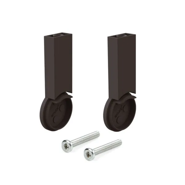 Support for Ø28mm tube with cover cap dark brown