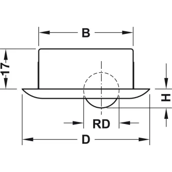 Furniture castor, Load bearing capacity 50kg, without braking function, free running