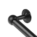 End support for Ø25mm tube black