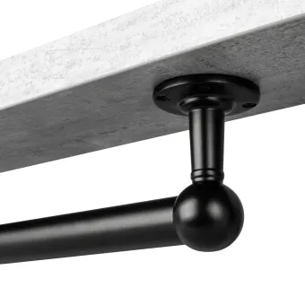 End support for Ø25mm tube black