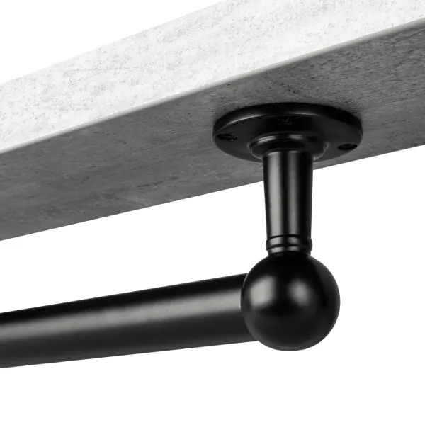 End support for Ø25mm tube black