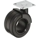 Ratukas su plokštele Ø68mm, H82mm, juoda