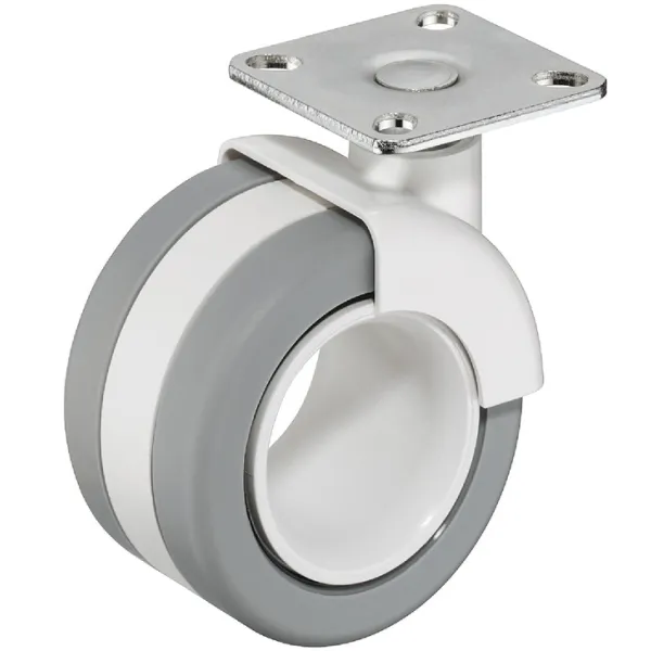 Ratukas su plokštele Ø68mm, H82mm, balta/pilka