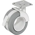 Twin wheel castor, Load bearing capacity 50kg, with screw-on plate