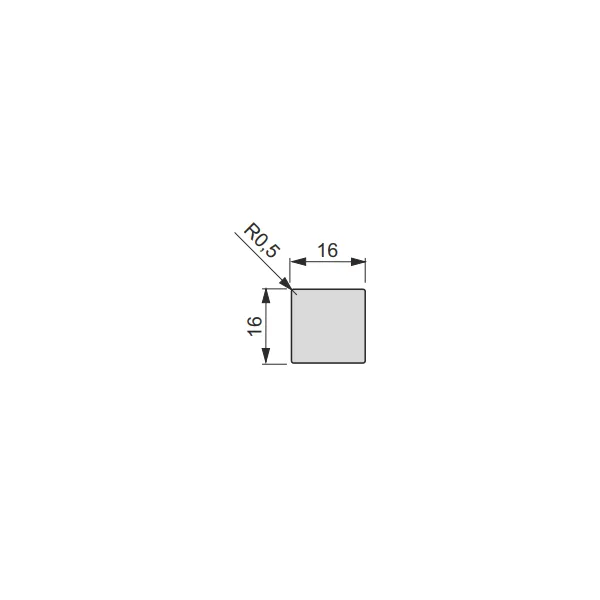Profile iQube 16x16mm L1000mm black