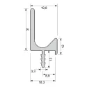 Aluminum handle profile, for recess mounting L3500mm stainless steel