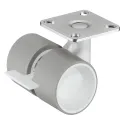 Ratukas su plokštele Ø40mm, H42mm, su stabdžiu balta/pilka