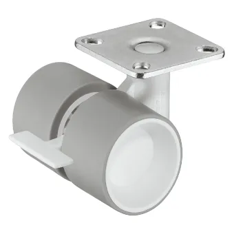 Twin wheel castor, Load bearing capacity 35kg, steerable with brake