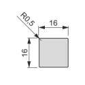 Profile iQube 16x16mm L500mm black