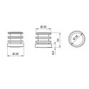 Tube end plug for tube Ø25mm internal, plastic, black