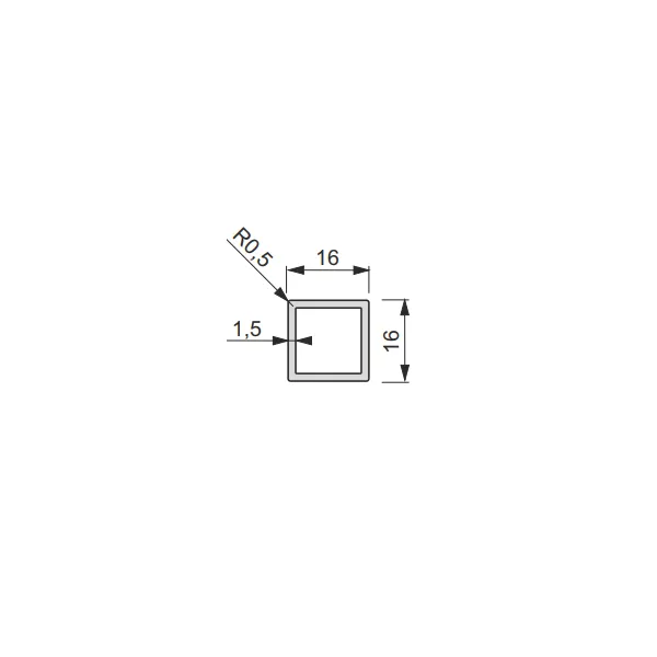 Profilis iQube 16x16mm, L3500mm, aliuminis