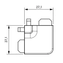 Joint for profile, angular, outer, aluminium