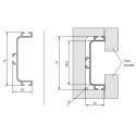 Aluminum profile double drawer horizontal L4200mm white RAL901