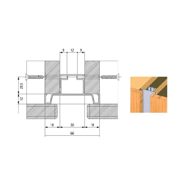 Aluminum profile double vertical L4700mm white RAL9010