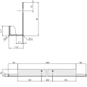 Aluminum profile for oven vertical L602mm aluminum