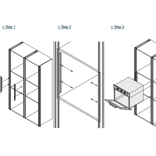 Profilis aliuminis orkaitei vertikalus L602mm, aliuminis