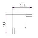 Joint for single profile GOLA II, angular, inner, grey