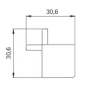 Joint for single profile GOLA II, angular, outer, grey