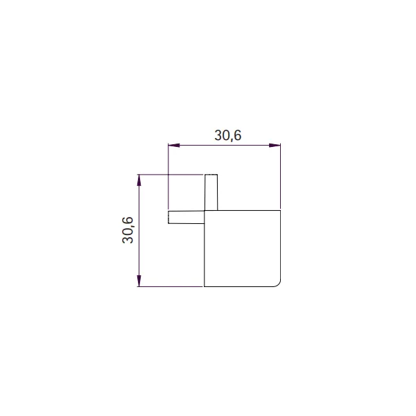 Joint for single profile GOLA II, angular, outer, grey