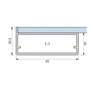 Profilis aliuminio klij.stiklui L3500 baltaRAL9003