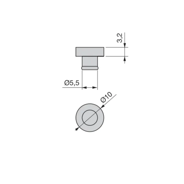 Suction cup for glass Ø10mm