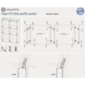 Profilis aliuminio GOLA II, dvigubas, L4200mm, auksas