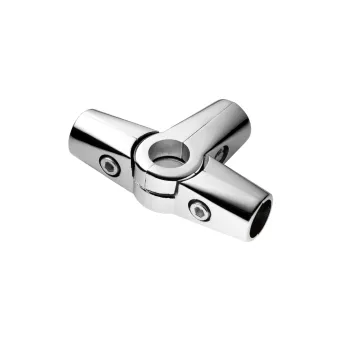 3-way connector, for Ø25mm tube, chrome