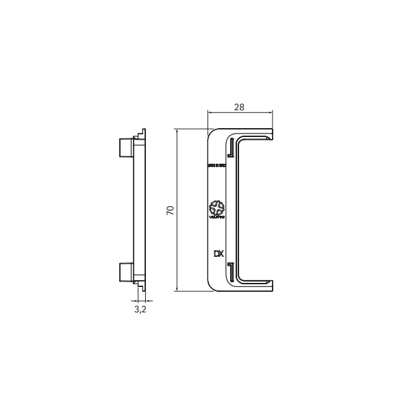 Endcaps 2 pcs. for double profile GOLA II, outer, grey