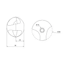 Ø25mm tube connection, double, left