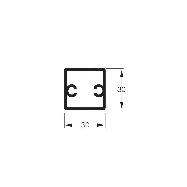 Profilis aliuminio 30x30x1,5mm, L3000mm