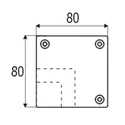 Plate for furniture legs, cornering, corner aluminum K-30 80x80mm