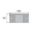 Tvirtinimas kojelėms centrinis aliuminis K-30 100x50mm