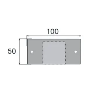 Plate for furniture legs, central, aluminum K-30 100x50mm