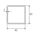 Profile aluminum 40x40x2mm L5000mm